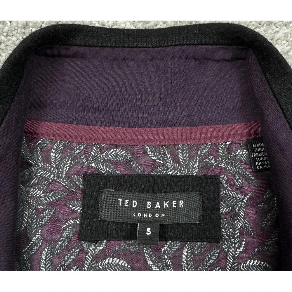 Ted Baker Valerio Sweater Men's XL Size 5 Black 1/4 Zip Wool Blend Pullover